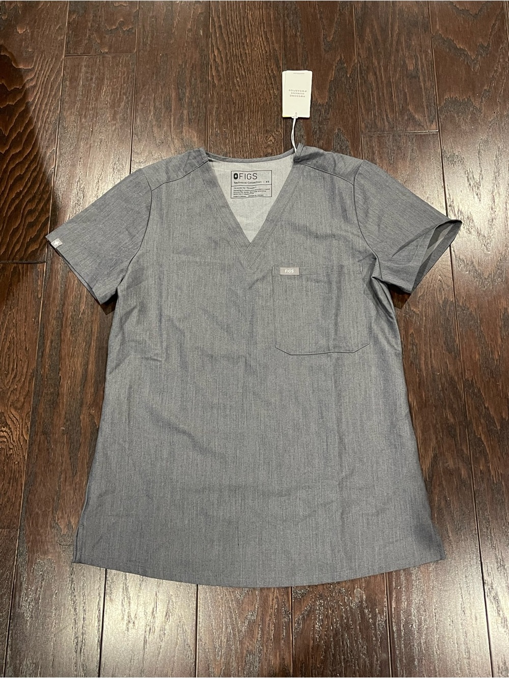 Figs Technical Catarina One-Pocket Scrub Top Graphite Women Size XSmall NEW